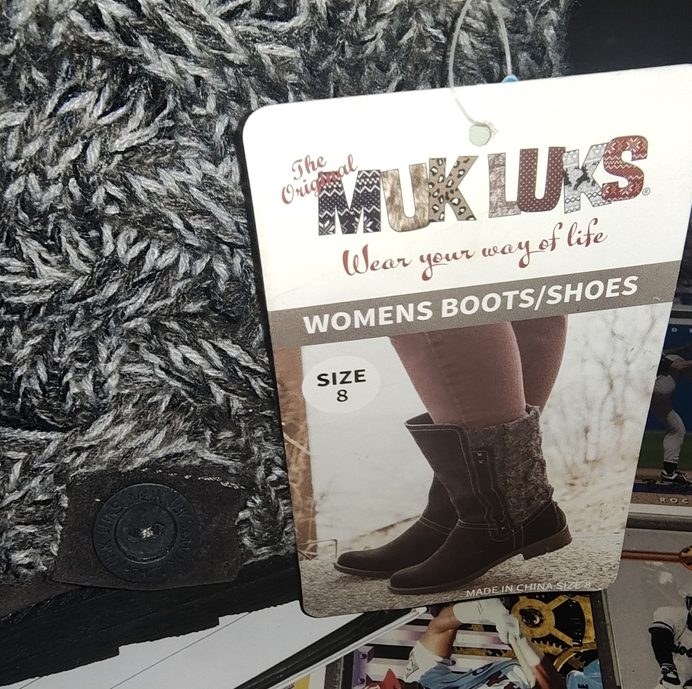 Muk Luks Women's Black and Gray Boots